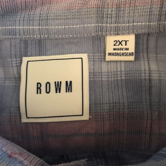 ROWM Mens Big Tall 2XT Long Sleeve Lightweigt Corduroy Shirt Dusty Blue $69 - Picture 2 of 5